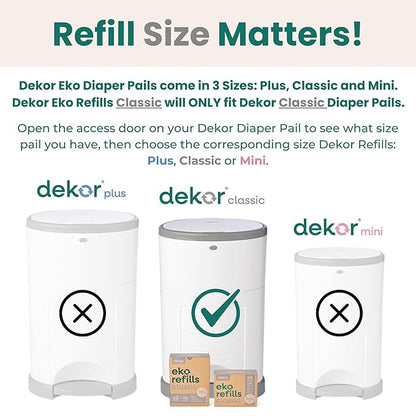 Diaper Dekor CLASSIC Diaper Pail Refills 2 Count Unscented Exclusive - Image 2