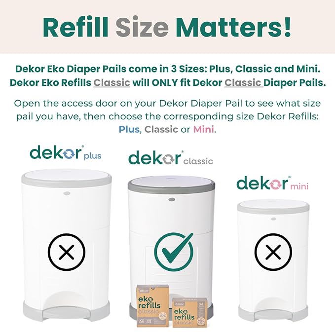 Diaper Dekor CLASSIC Diaper Pail Refills | 4 Count Unscented | Exclusive - Image 2