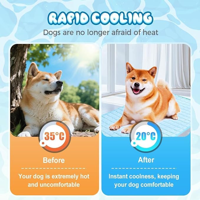 Dog Cooling Mat, Pet Cooling Mats, Summer Cool Pads Pet Mat Outdoor - Image 4