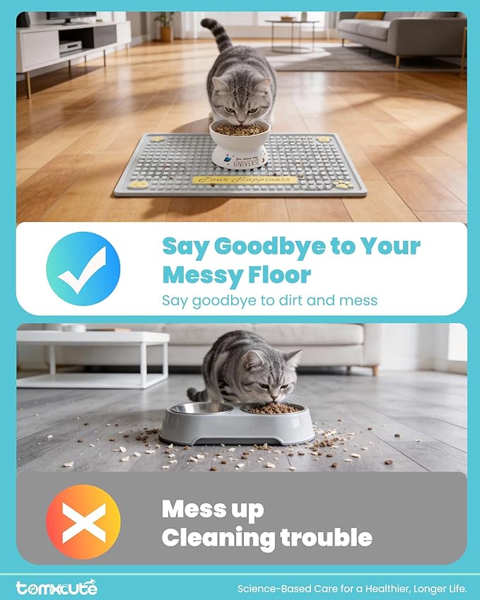 Tomxcute Extra Thick Pet Feeding Mat 19.7" x 14.2", BPA-Free Food-Grade PVC - Image 5