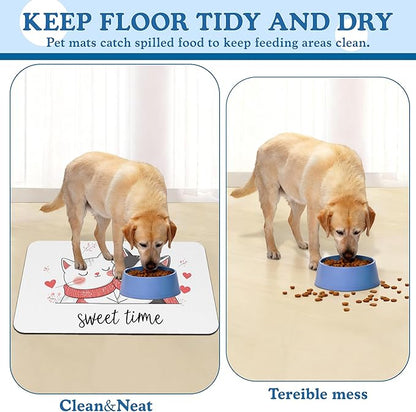 Sweet Cat Lovers Dog Cat Food Mat–Christmas Stocking Absorbent Waterproof - Image 5