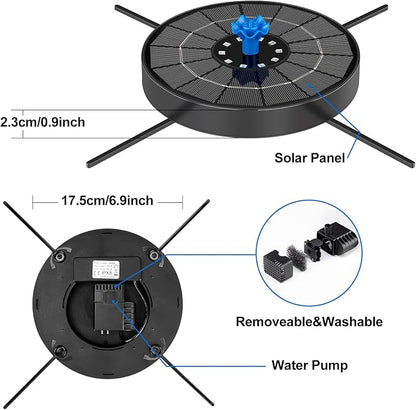 Solar Fountain Pump with 3 Spray Height Adjustments, Upgraded Glass Solar Bird - Image 7