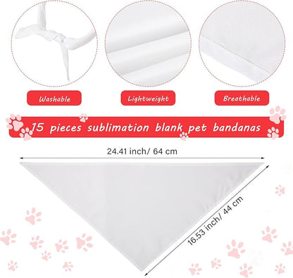 Weewooday 6 Pieces Sublimation Heat Transfer Dog Bandana Triangle Dog Scarf - Image 2