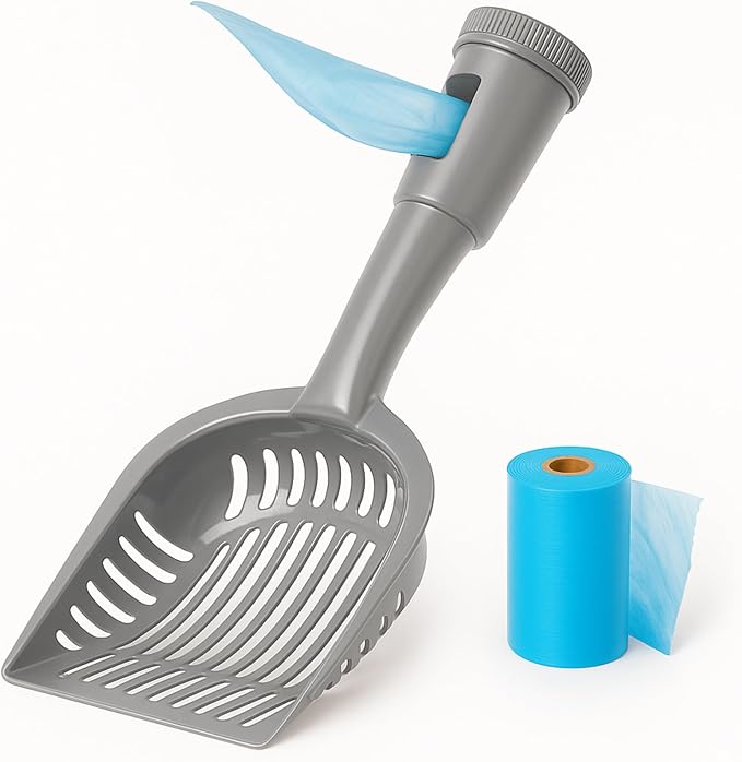 2-in-1 Pooper Scooper with Bag Attachment, Cat Litter Shovel Scoop with Bag by Unknown