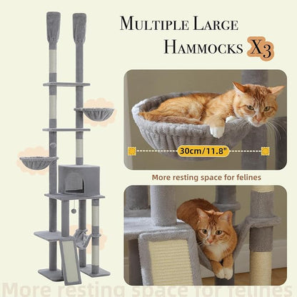 PAWZ Road Tall Cat Tree, Floor to Ceiling Cat Tower - Image 5