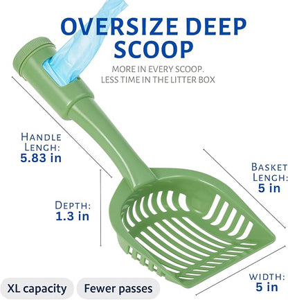 2-in-1 Pooper Scooper with Bag Attachment, Cat Litter Shovel Scoop with Bag - Image 5