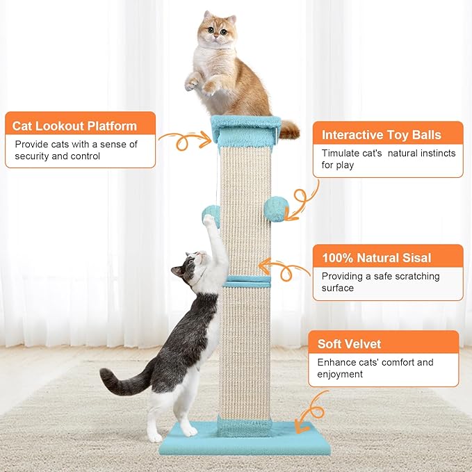 Cat Scratching Post 33 Inch Nature Sisal Cat Scratch Post - Image 4