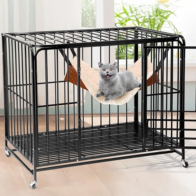 JOYELF Cat Hammock Bed, Large Reversible Cat Cage Hammock Hanging Soft Pet Bed - Image 7