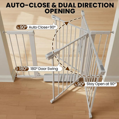 29.7-46" Extra Wide Baby Gate for Stairs, Pressure Mounted Dog Gate Indoor for - Image 7