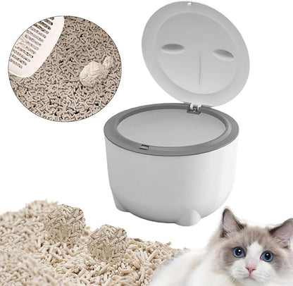 Cat Litter Trash Can with Lid Cat Litter Tray Kitten Potty, Dog Trash Can Cat - Image 4