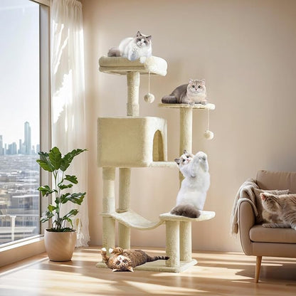 Sweetcrispy 44 Inch Cat Tree Tower, Cat Climbing Tower by Sweetcrispy