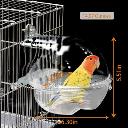 kathson Bird Bath Box for Cage Parakeet Bath Tub Parrot Hanging Bathtub Cube - Image 2