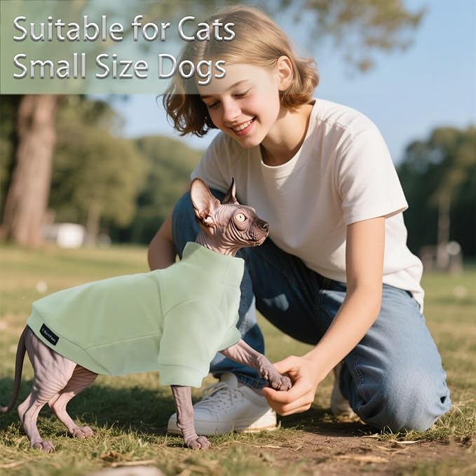 Fleece Sphynx Cat Clothes Soft Hairless Cat Clothes Pullover Cat Sweater - Image 3