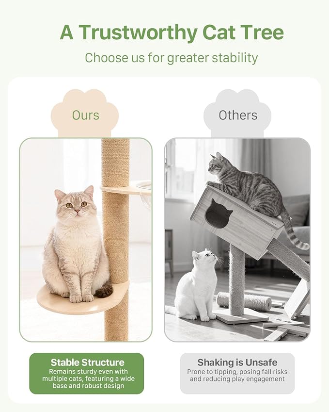 Floor to Ceiling Cat Tree, Adjustable Height, 4 Level Tall Cat Tree Tower - Image 8