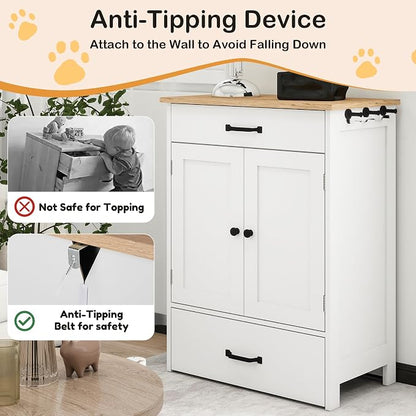 Dog Feeding Station with 2 Elevated Dog Bowls, Food Storage with Adjustable - Image 5