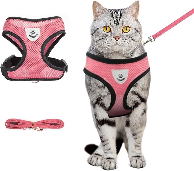 shudyear Summer cat Chest Harness and Leash, Anti-Escape Adjustable Soft mesh by Shudyear