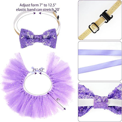 hoyuwak Dog Birthday Party Supplies Girl Dog Birthday Bandana Tutu Set Cute Hat - Image 3