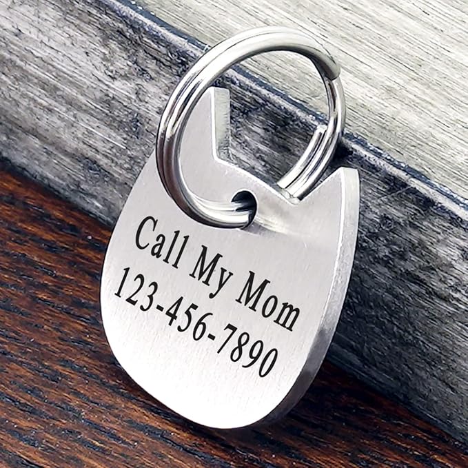 Ultra Joys Cat ID Tag Personalized Pet Tags, Durable Stainless Steel Small Pet - Image 3