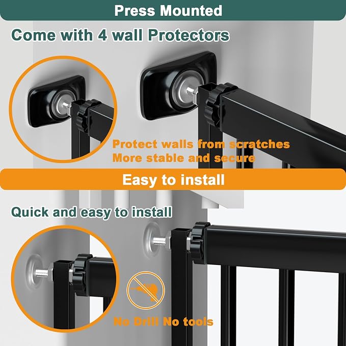 40.55" Tall, 45.86-53.74 Inch Wide, 1.37" Ultra Narrow Spacing Dog Pet Baby - Image 4