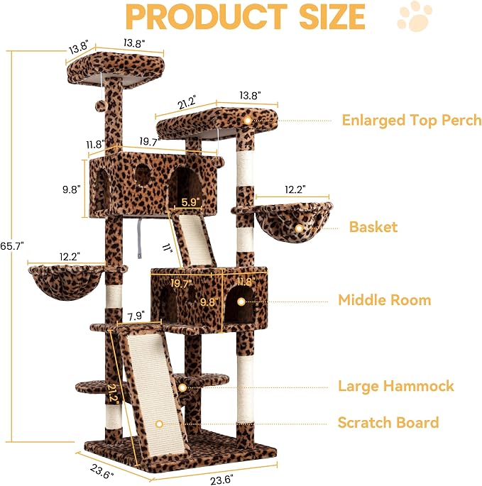 WEEWAY Cat Tree Tower for Indoor Cats, Stand House Condo Cave, Sisal Scratching - Image 2