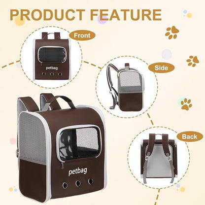 Pet Backpack Carrier, Portable and Ventilated, Oxford Cloth, Dogs Cats and - Image 4