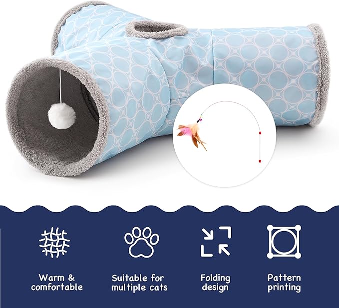 Tempcore Cat Tunnels for Indoor Cats Fleece-Lined in for Warmth, Pet Tube Toys - Image 7