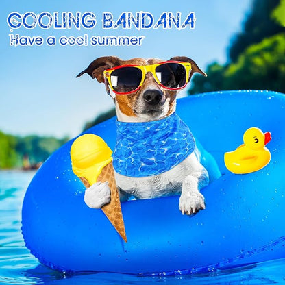 Talltalk 5 Pieces Dog Cooling Bandanas Neck Wraps Ice Scarf Pet Dog Cooling - Image 5