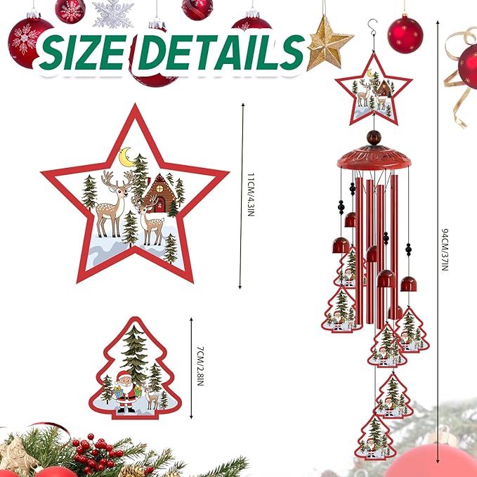 Christmas Wind Chimes for Outside, Decoration for Outdoor - Image 2