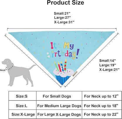 ADOGGYGO Dog Birthday Bandana Scarf and Blue Boy Pet Birthday Party Hat - Image 4