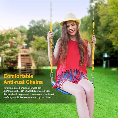 AGPTEK Swing Set, Seat with 66 Inch Anti-Rust Chains Thermoplastic Coated - Image 2