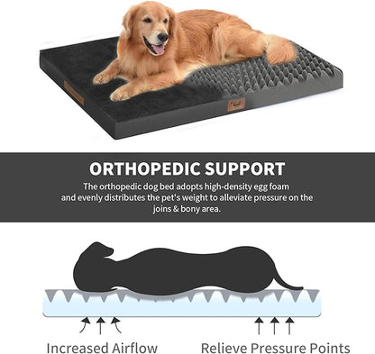Plush Dog Bed for Medium Dogs, Waterproof Dog Crate Mat Orthopedic Egg Crate - Image 4