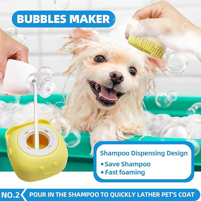 Bath Grooming Kit with Hair Brush, Towel & Scrubber Gloves - Image 3