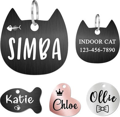 Ultra Joys Cat ID Tag Personalized Pet Tags, Durable Stainless Steel Small Pet by UltraJoys