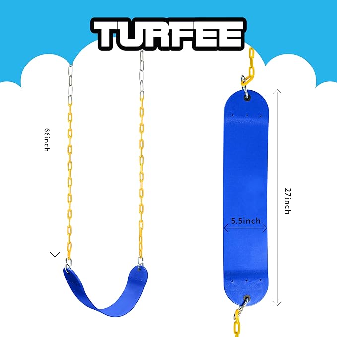 TURFEE 2 Pack Swing for Outdoor Swing Set, Swing Seat Replacement Kit - Image 6