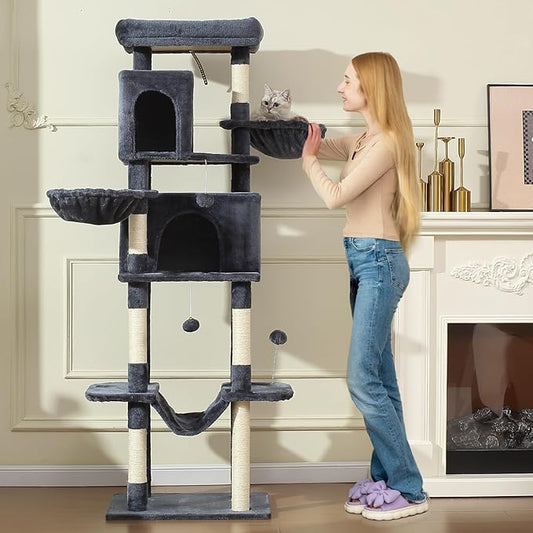 70-Inch Cat Tree, Large Cat Tree Tower - Image 2