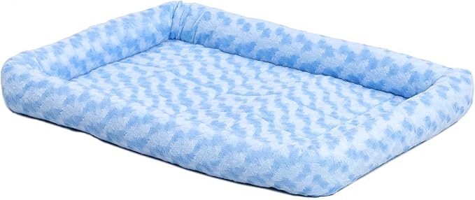 MidWest Homes for Pets QuietTime Fashion XS Dog Bed – Blue Faux Fur Bolster by MidWestHomesForPets
