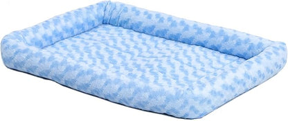 MidWest Homes for Pets QuietTime Fashion XS Dog Bed – Blue Faux Fur Bolster by MidWestHomesForPets