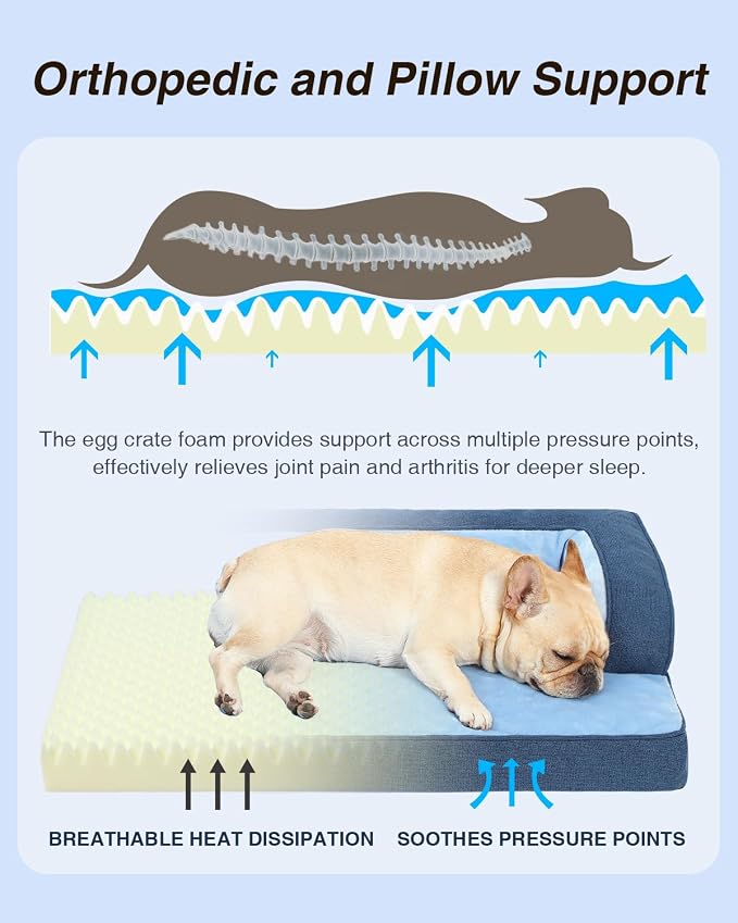 KSIIA Washable Dog Bed Medium Size Senior Dog, Orthopedic Warm Soft Pets Sofa - Image 2