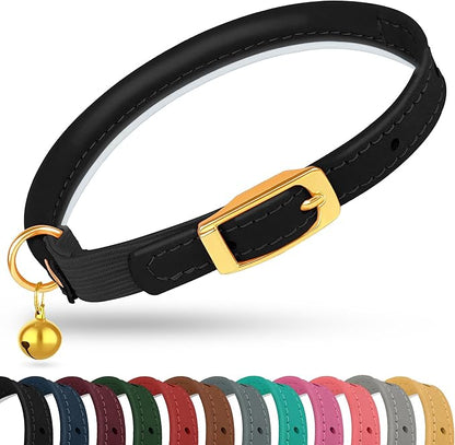 OOPSDOGGY Rolled Leather Cat Collar by OOPSDOGGY