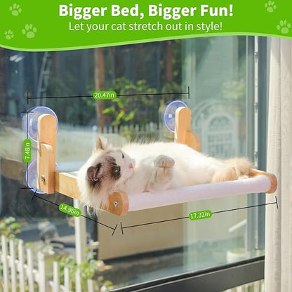 Cat Window Perch with Wooden Frame – Aloxina Foldable Cat Hammock Bed - Image 6