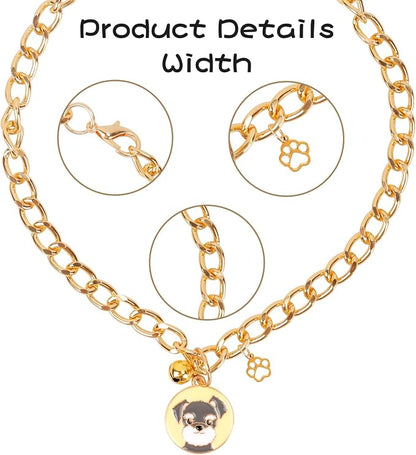 HOWWFALY Dog Collar and Cat Chain Necklace Stainless Steel Adjustable 18K Gold - Image 4
