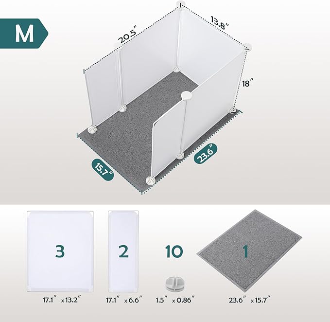 MEEXPAWS Cat Litter Box Enclosure Splash Guard Small 20.5L × 14W x 18H inch - Image 4