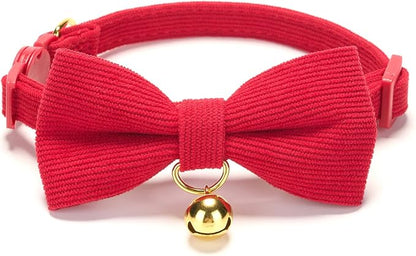 2 Pack Soft Corduroy Christmas Cat Collars - Image 2