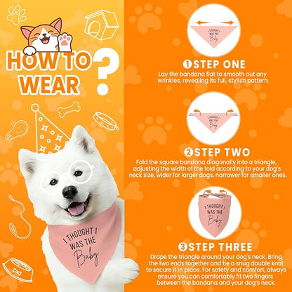 2 Pack Dog Bandanas for Pregnancy Announcement, Cute Adjustable Pet Bandana - Image 4