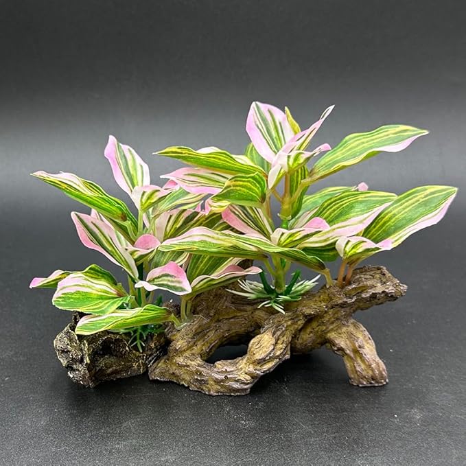 Smoothedo-Pets Fish Tank Decorations Aquarium Decor Ornaments Betta Pink Leaf - Image 6