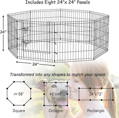 Artmeer Pet Playpen Puppy Playpen Kennels Dog Fence Exercise Pen Gate Fence - Image 7