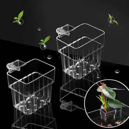 2 PCS Aquarium Plant Holder Top Hanging Fish Tank Plant Pot Aquarium Planter by GLEFLE