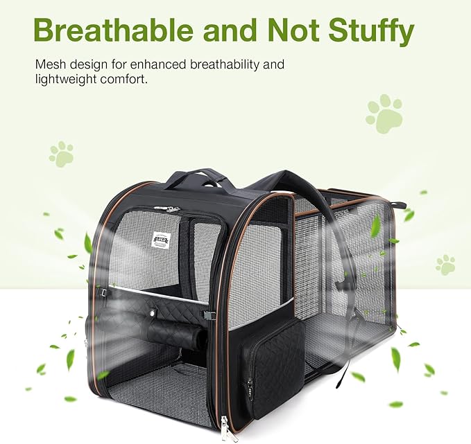 Lekebobor Large Cat Backpack Carrier Expandable Pet Carrier Backpack - Image 3