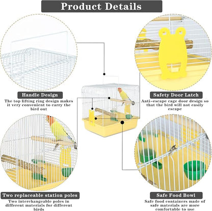 Small Bird Cage, Lightweight for Parakeets, Hanging for Parrot, Travel for - Image 4