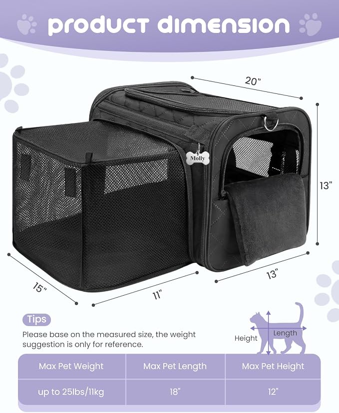 MIDOG Cat Carrier Soft for Small to Medium-Sized Cats, TSA Airline Approved - Image 8
